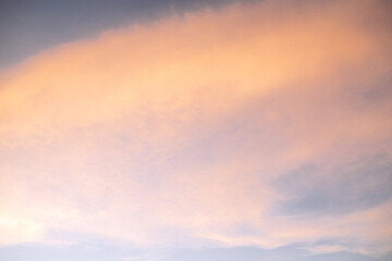 Beautiful sunset sky, photo with grain