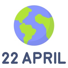 Earth Day 22 April icon, Earth Day related vector