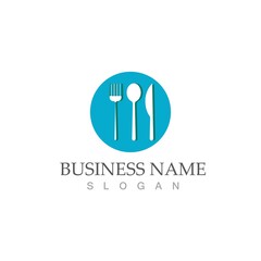 spoon and fork logo and symbol vector image