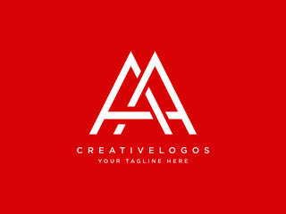 Creative AA Letter Logo, Geometric Logo, Triangle AA Letter Logo