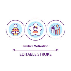 Positive motivation concept icon. Reward for good performance idea thin line illustration. Achieving goal and improving person. Vector isolated outline RGB color drawing. Editable stroke