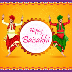 Greetings background for Punjabi New Year festival Vaisakhi celebrated in Punjab India