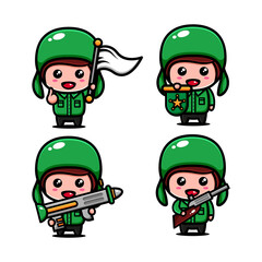 cute army character design themed maintain the region