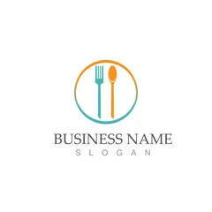 spoon and fork logo and symbol vector image