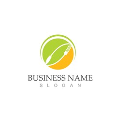 spoon and fork logo and symbol vector image