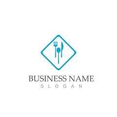 spoon and fork logo and symbol vector image