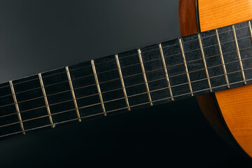 Acoustic guitars isolated on white background. Musical instrument. 