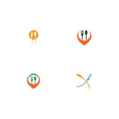 spoon and fork logo and symbol vector image