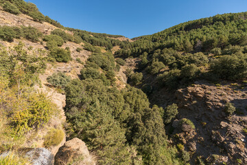 Mountainous landscape in Sierra Nevada in southern Spain