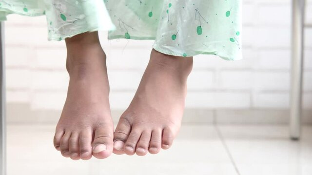 5 year old child girl feet close up