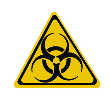 Sign symbol quarantine zone area Stop Novel Coronavirus outbreak covid 19 2019 nCoV, vector quarantine biohazard Sign biological. Flat illustration. Stock Vector Illustration
