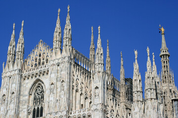 gothic cathedral (duomo) in milan in italy