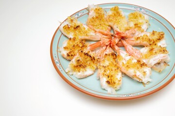 海老のガーリックパン粉焼き