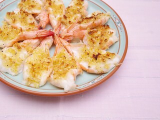 海老のガーリックパン粉焼き