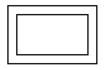 Icon of rectangle border with black border and white background.