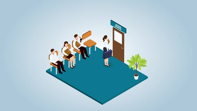 Applicants waiting for job interview in office