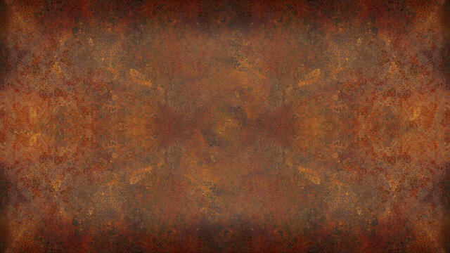 Grunge rusty orange brown metal corten steel stone background texture