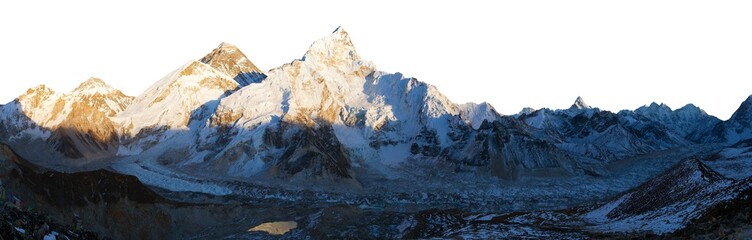 mount Everest isolated on white Nepal Himalays mountains