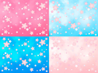 桜の花の背景テクスチャ4分割2