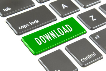 Fototapeta premium Download word on Computer Keyboard Keys