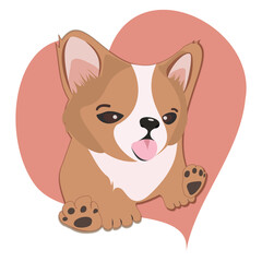 Cute Corgi Puppy Cartoon Vector Illustration
