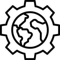 Earth in Gear icon, Earth Day related vector