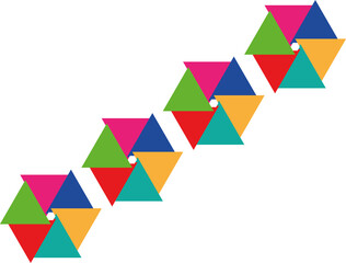 Geometric colorful design formed by triangles