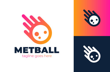 impact meteor logo with tail vector icon illustration. meteor logo vector template design