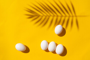 Easter scene with white eggs