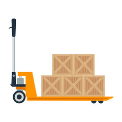 hydraulic cart with boxes vector illustration isolated on white background