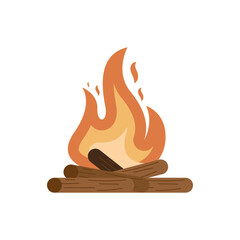 campfire flame wooden icon bonfire