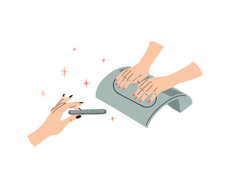 manicure hands with nail file and pad clip art preview
