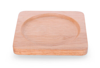 wood plate isolated on white background