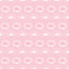 Cute pink pastel floral seamless repeat pattern
