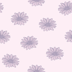 Cute pastel floral seamless repeat pattern