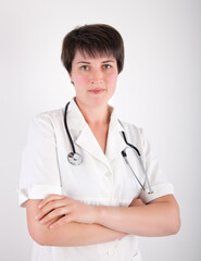 female doctor with a stethoscope