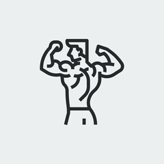 muscle man icon sign vector
