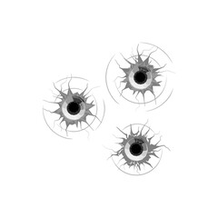bullet holes vector illustrations