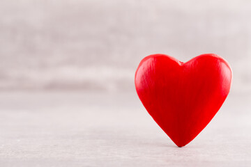 Red hearts on grey background. Valentines daz greeting cards.