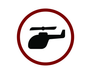 No helicopter vector icon.  Editable stroke. Linear style sign for use on web design and mobile apps, logo. Symbol illustration. Pixel vector graphics - Vector