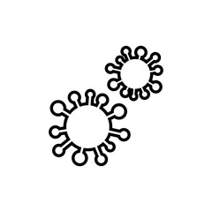 Fototapeta premium coronavirus icon, isolated pictogram covid-19 epidemic symbol, linear pictogram on white background