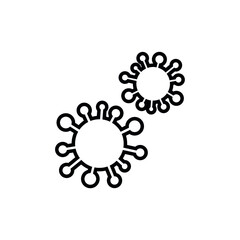 coronavirus icon, isolated pictogram covid-19 epidemic symbol, linear pictogram on white background