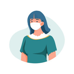 People wearing medical mask Vector Illustration concept. Flat illustration isolated on white background.