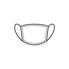 Medical mask icon. Flat simple design. Face protection symbol from coronavirus. Breathing safety breathing mask sign. Pandemic protection, human safety.