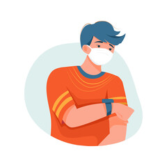 People wearing medical mask Vector Illustration concept. Flat illustration isolated on white background.