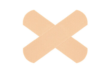 Adhesive plaster isolated on white background. The medicine.