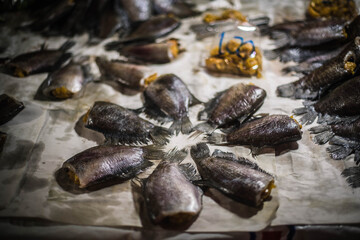 Dried gourami fish for sale in Ban Na Kluea Walking Street Market, Pattaya, Thailand