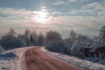 Fototapeta premium Winter road