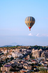 Hot air ballon over turkish city