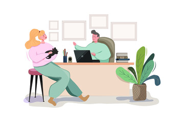 Work from home Vector Illustration concept. Flat illustration isolated on white background.
